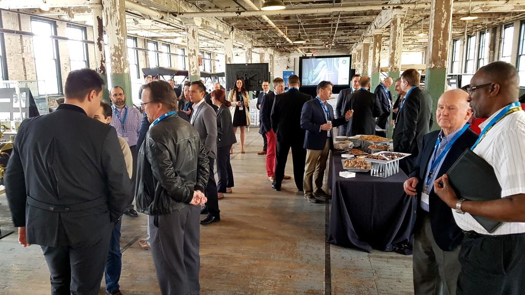 A photograph of delegates in the Ford Piquette Avenue Plant, Detroit