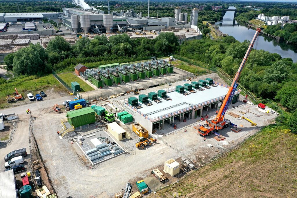 A gas peaking station under construction in Manchester, UK.