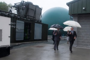 John Ibbett, Chairman of Biogen with His Royal Highness The Prince of Wales during the tour of the GwyriAD AD plant